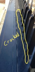 Cracked welds found during a gate inspection