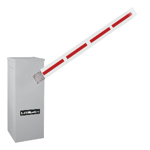 Standard barrier arm from LiftMaster.

Traffic control access control automated barrier arm gate installation company fencing contractors commercial fencing security
