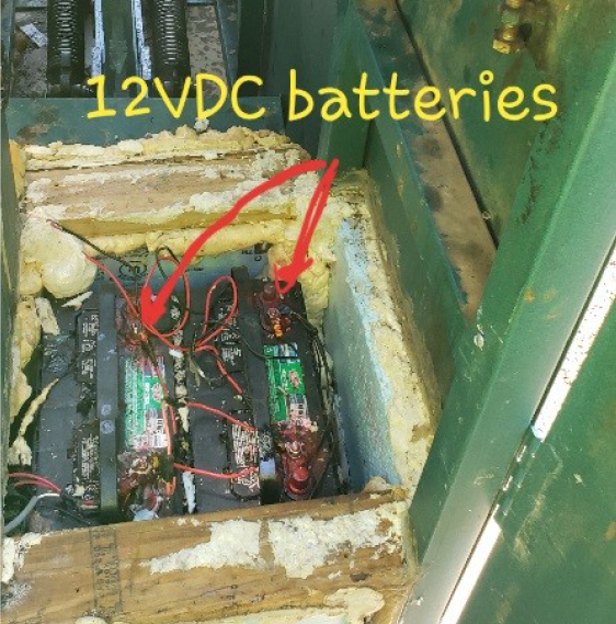 12 VDC batteries in a solar panel for an automated gate and gate operator