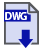 DWG download icon. single slide gate left, equipment call-out drawing for system design.