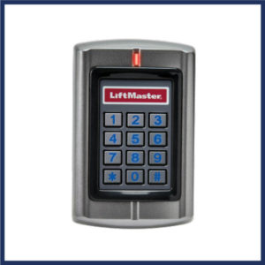 Liftmaster gate keypad. Can be used with cards, key fobs & pin codes. 2,000 user capacity. Durable, weatherproof design